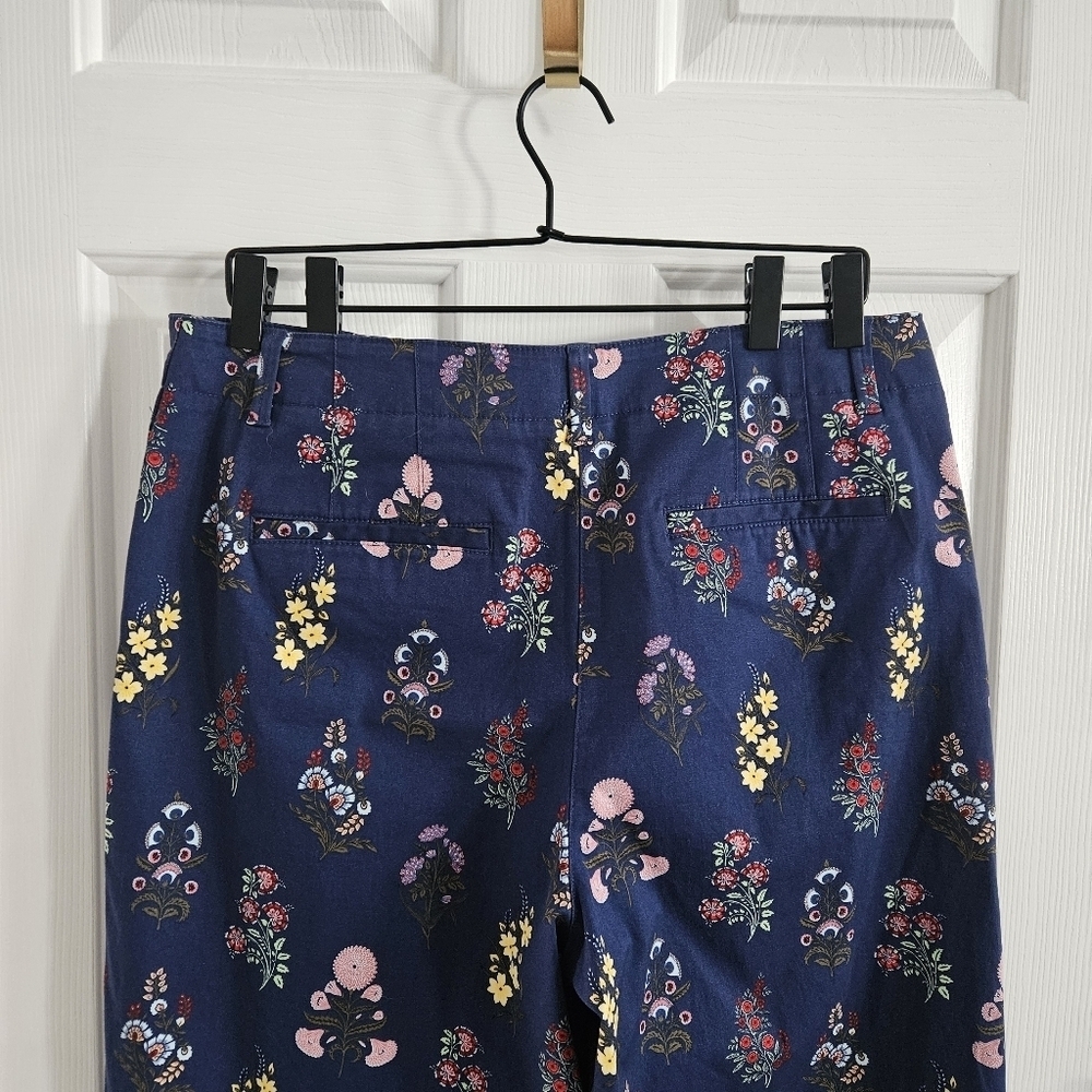 NWT Talbots Wide Ankle Twill Pants- Floral Radiance - Picture 6 of 8